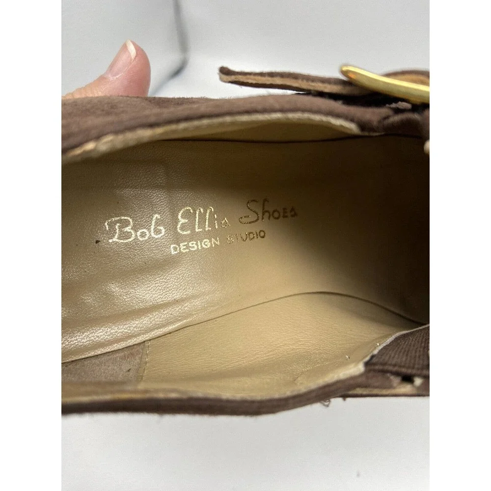 Bob Ellis Shoes Women 8.5 Vintage Claudia City All Leather Buckle Italy Heel‎